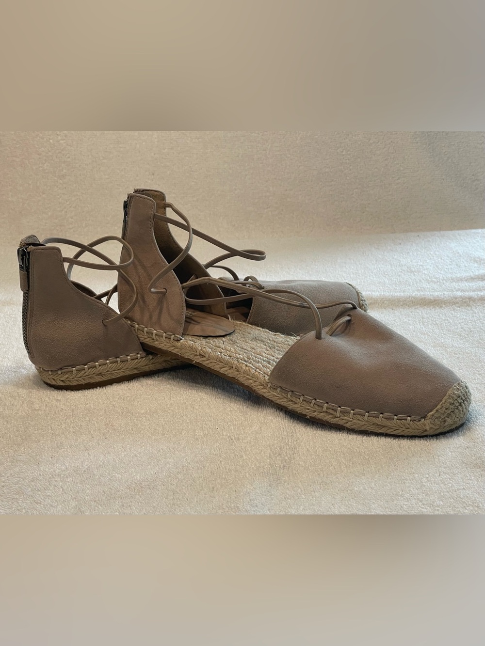 Eileen Fisher Lee Suede Lace-Up Espadrille Flats | Size 9.5